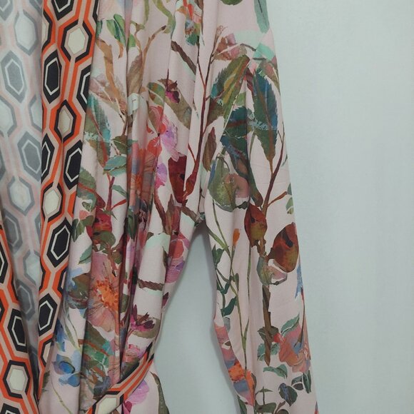 H&M H & M HM Trend Pink Floral Designer Style Kimono Robe Tag M , L XL NWT - Picture 4 of 8